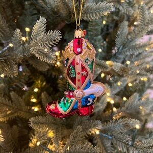 Kurt Adler Multicolor Cowboy Boot Ornament